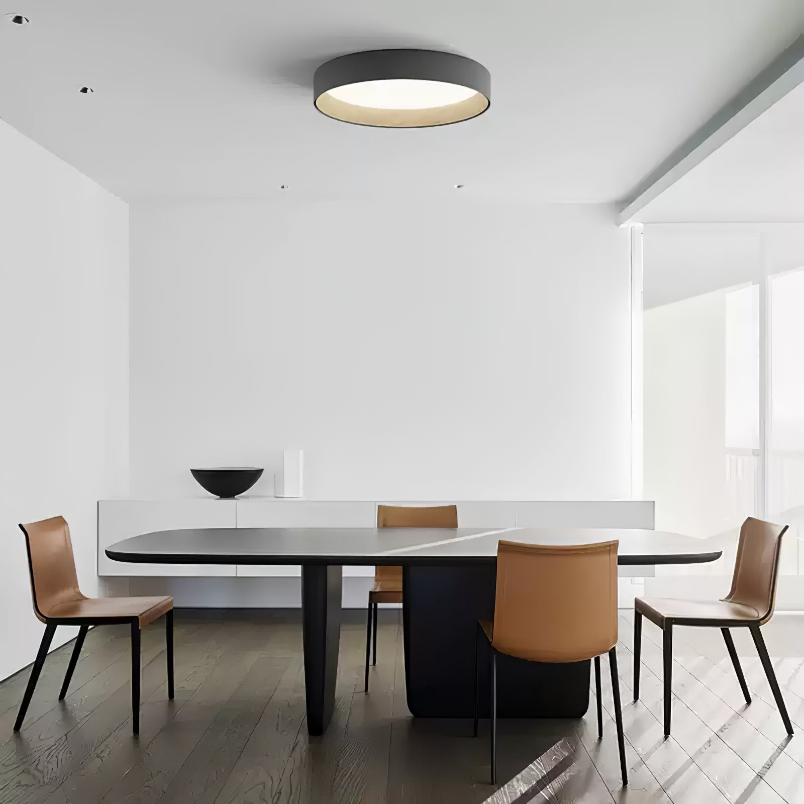 Denvir Modern Minimalist Round Ceiling Lamp-Neutral Decor