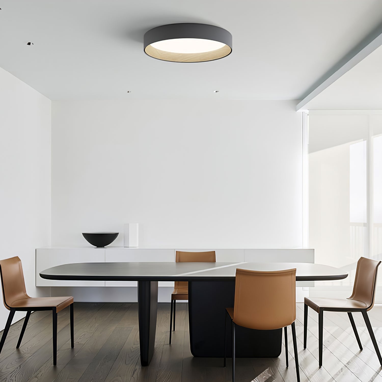 Denvir Modern Minimalist Round Ceiling Lamp-Neutral Decor