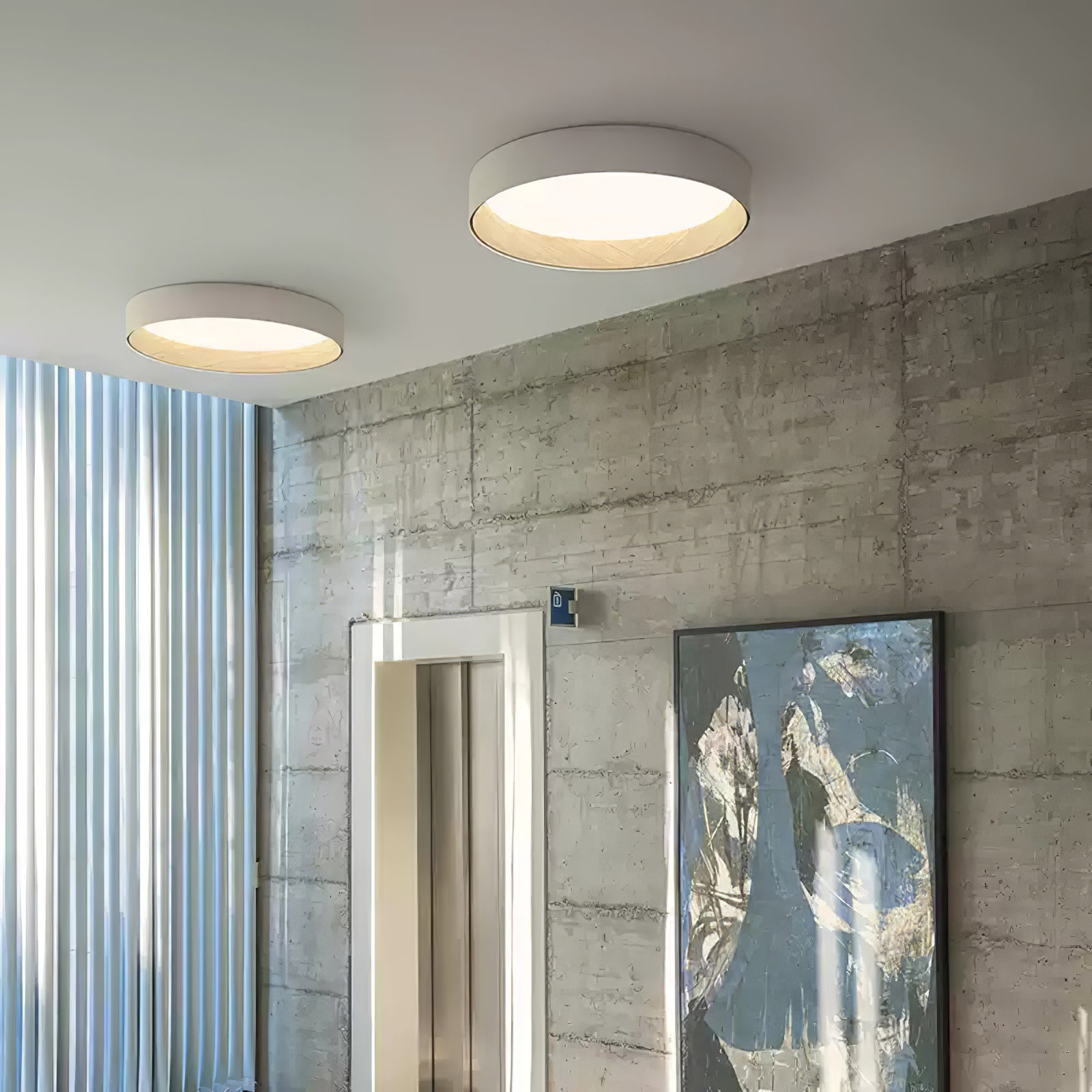 Denvir Modern Minimalist Round Ceiling Lamp-Neutral Decor