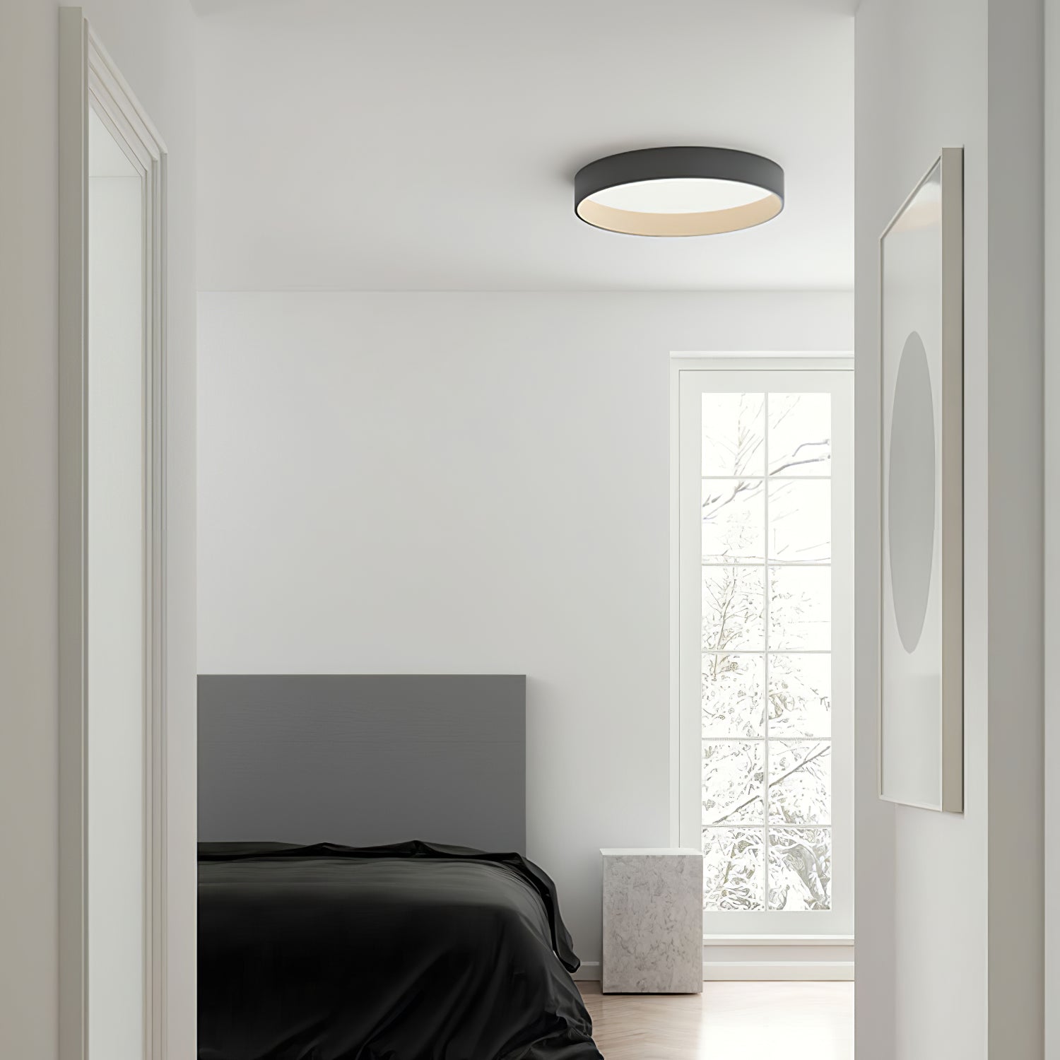 Denvir Modern Minimalist Round Ceiling Lamp-Neutral Decor