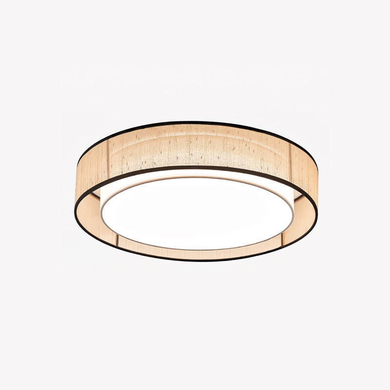 The Duolla Ceiling Light turned off, showcasing its natural material texture.