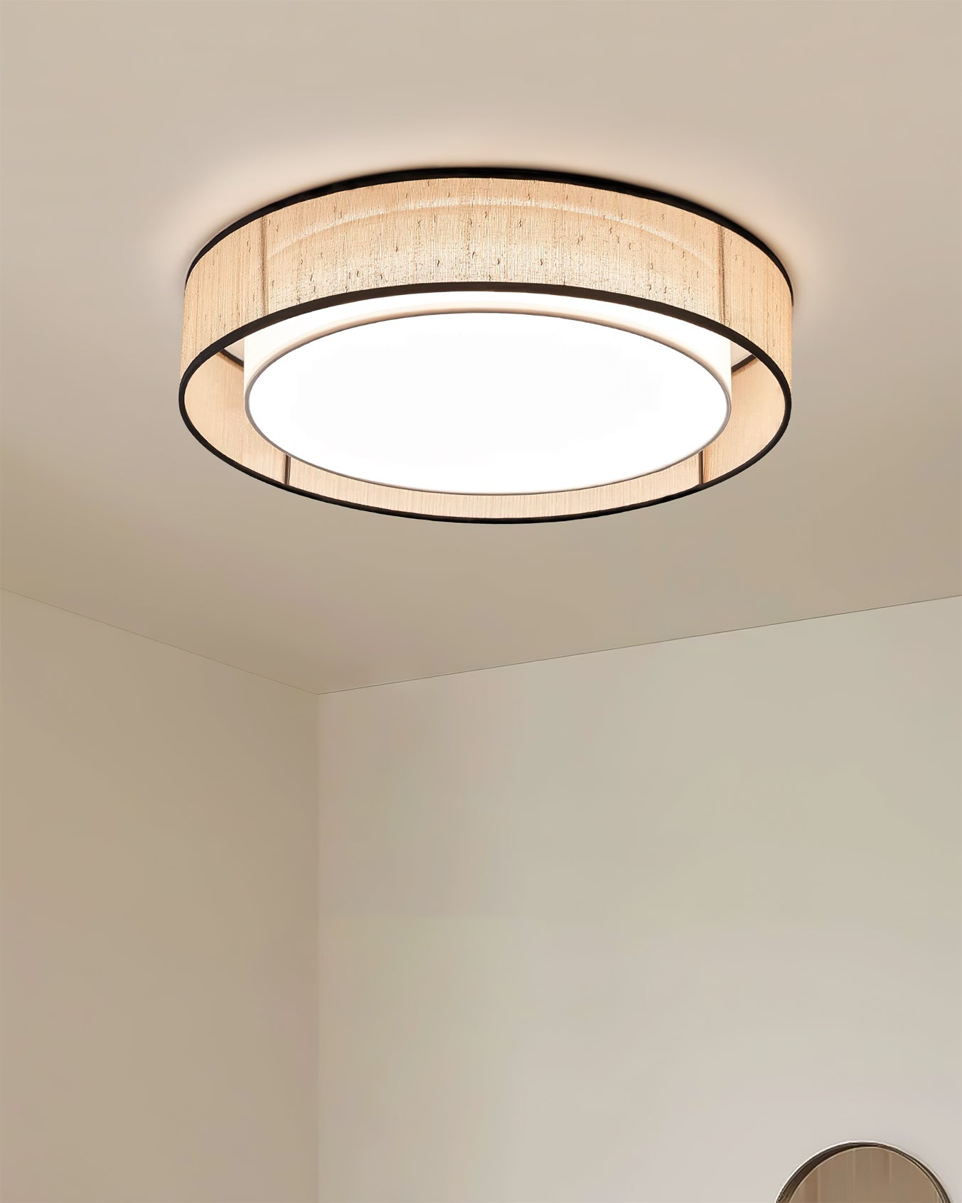 The three available sizes of the Duolla Ceiling Light (40cm, 50cm, 60cm) shown side-by-side.