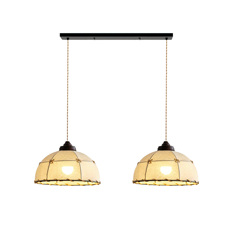 Diagram showing the dimensions of the three-light Duomo Pendant Light.