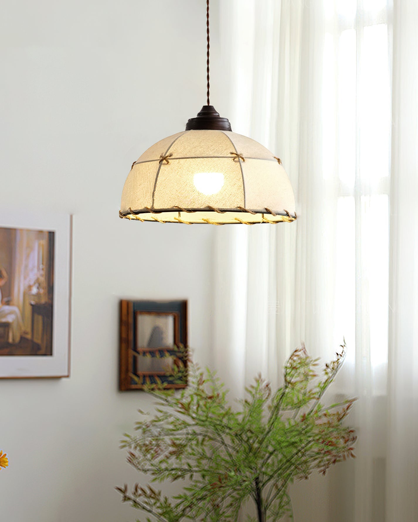 Angled view of the single Duomo Pendant Light showcasing its texture.