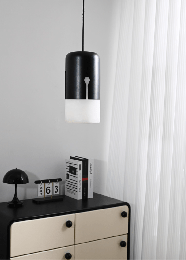 Silas Alabaster Duotone Capsule Pendant Lamp-Neutral Decor