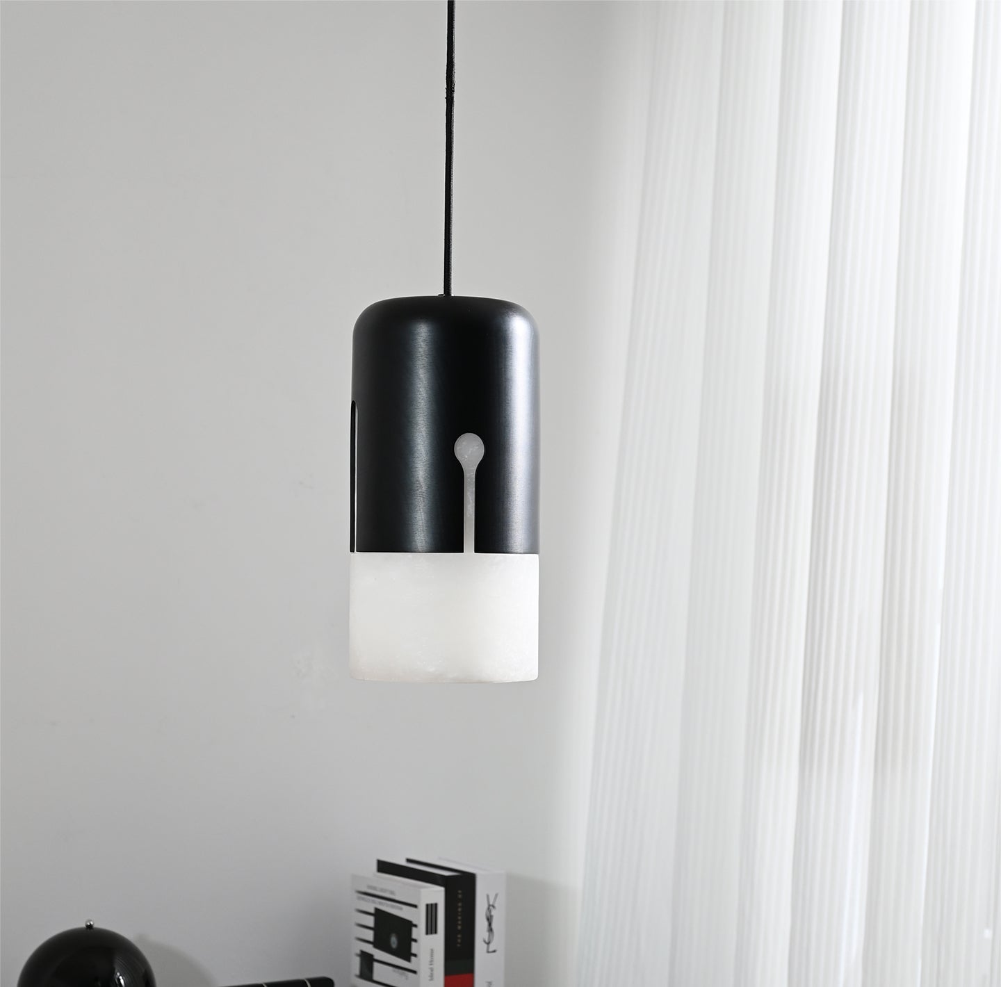 Silas Alabaster Duotone Capsule Pendant Lamp-Neutral Decor