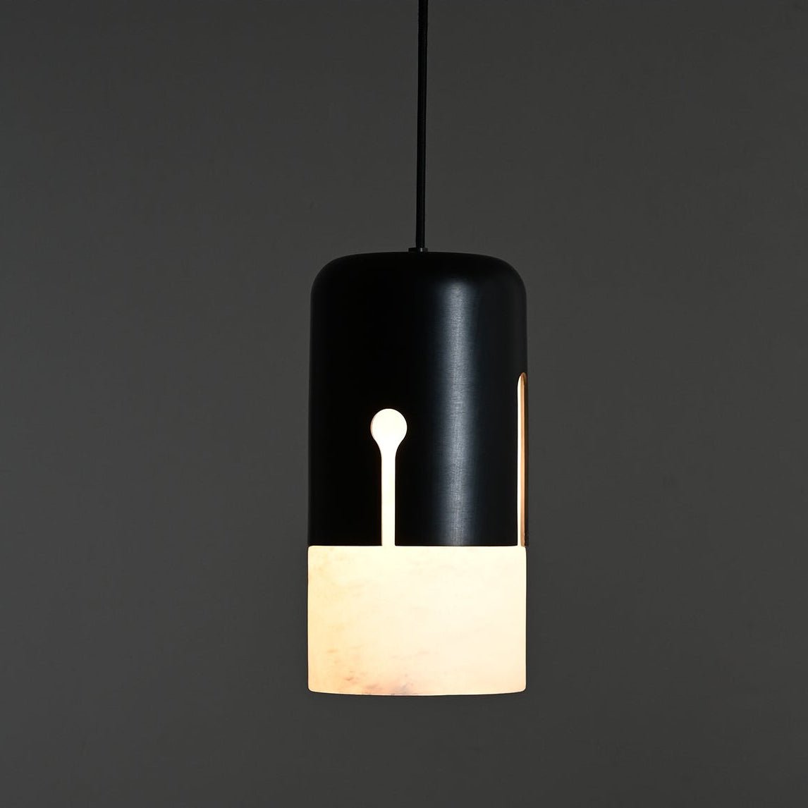Silas Alabaster Duotone Capsule Pendant Lamp-Neutral Decor