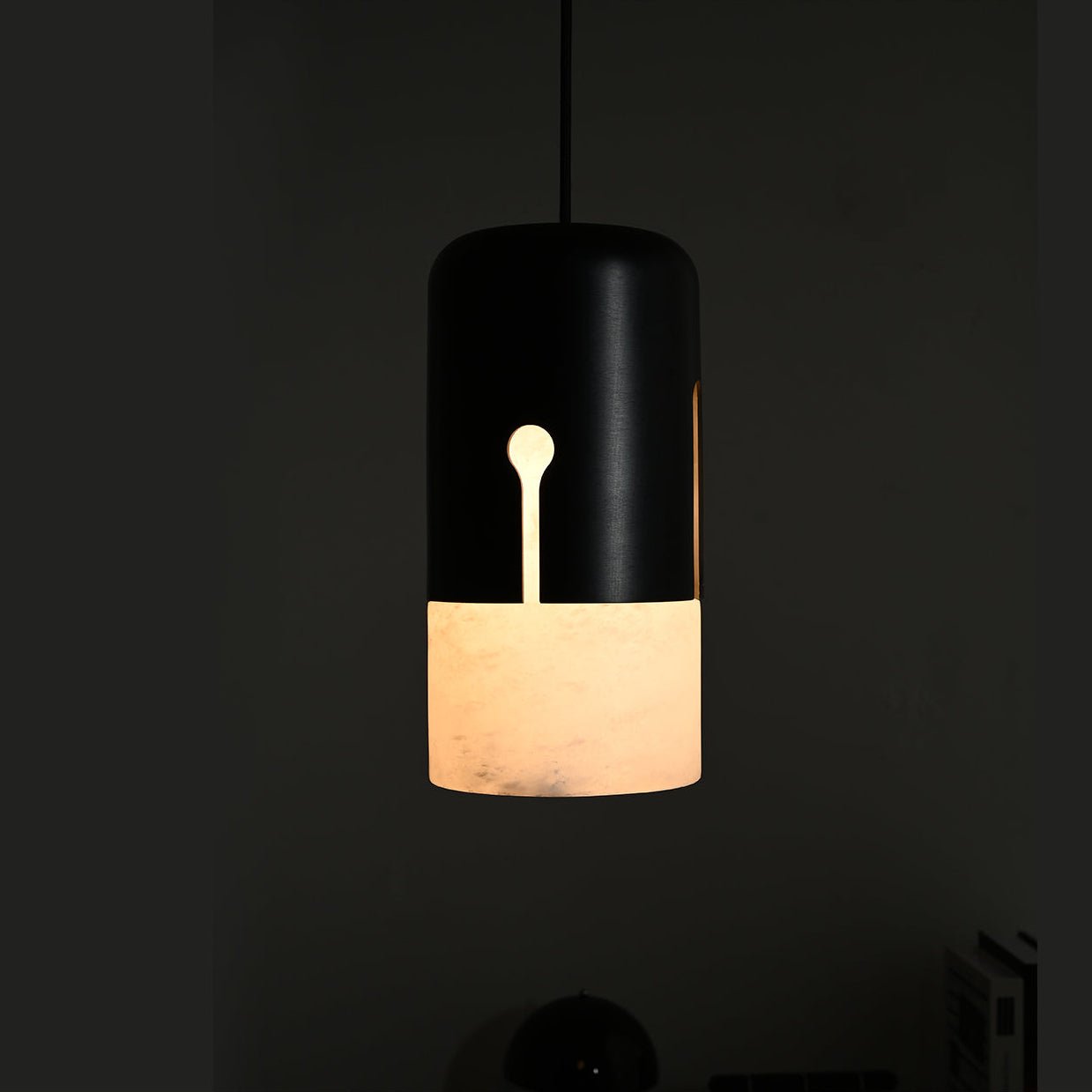 Silas Alabaster Duotone Capsule Pendant Lamp-Neutral Decor