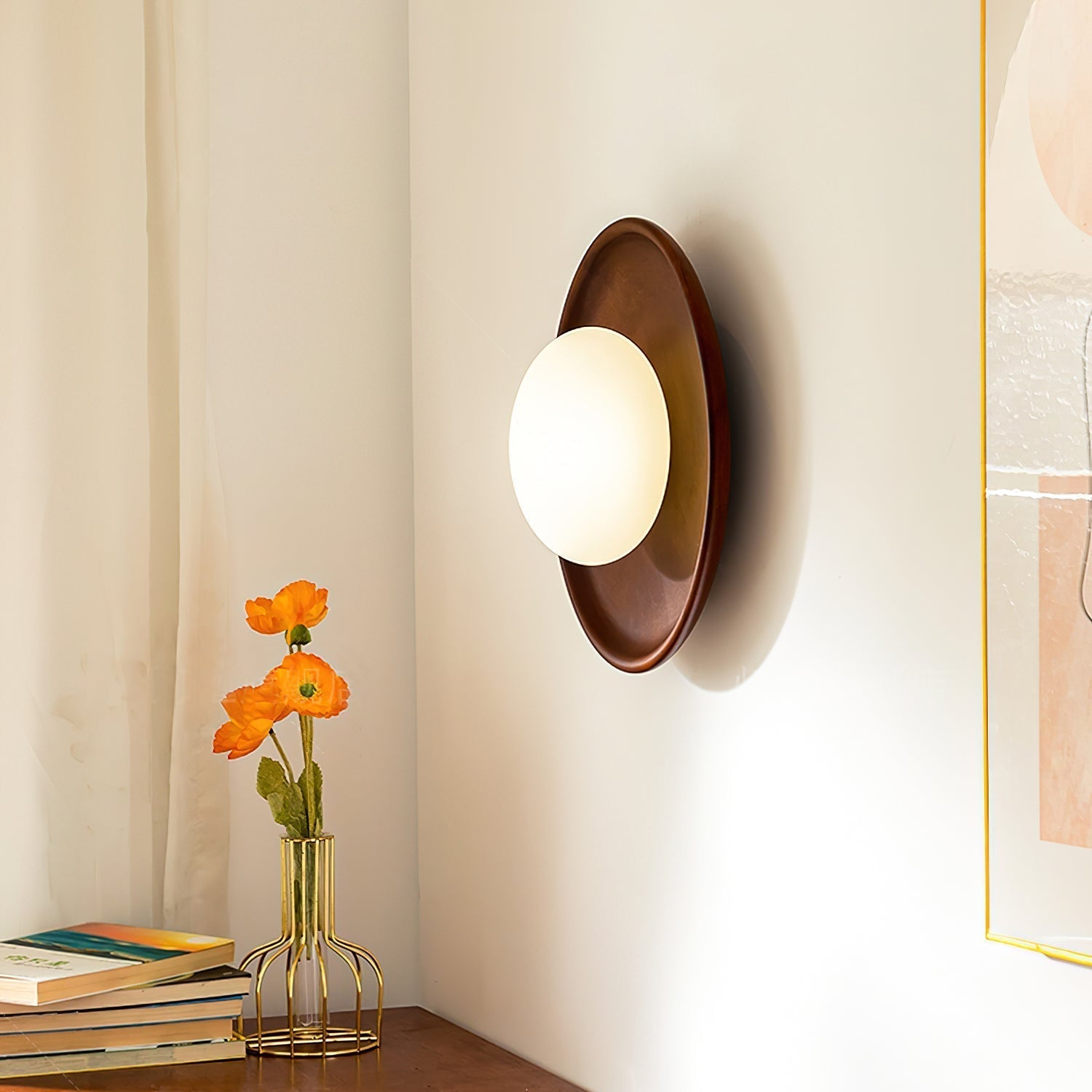Runa Wooden Wall Lamp-Neutral Decor