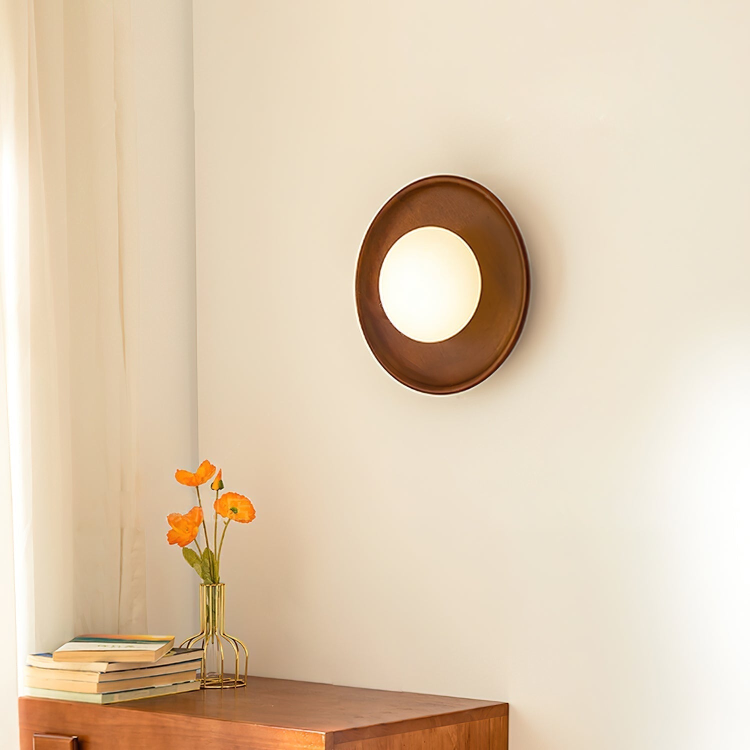 Runa Wooden Wall Lamp-Neutral Decor