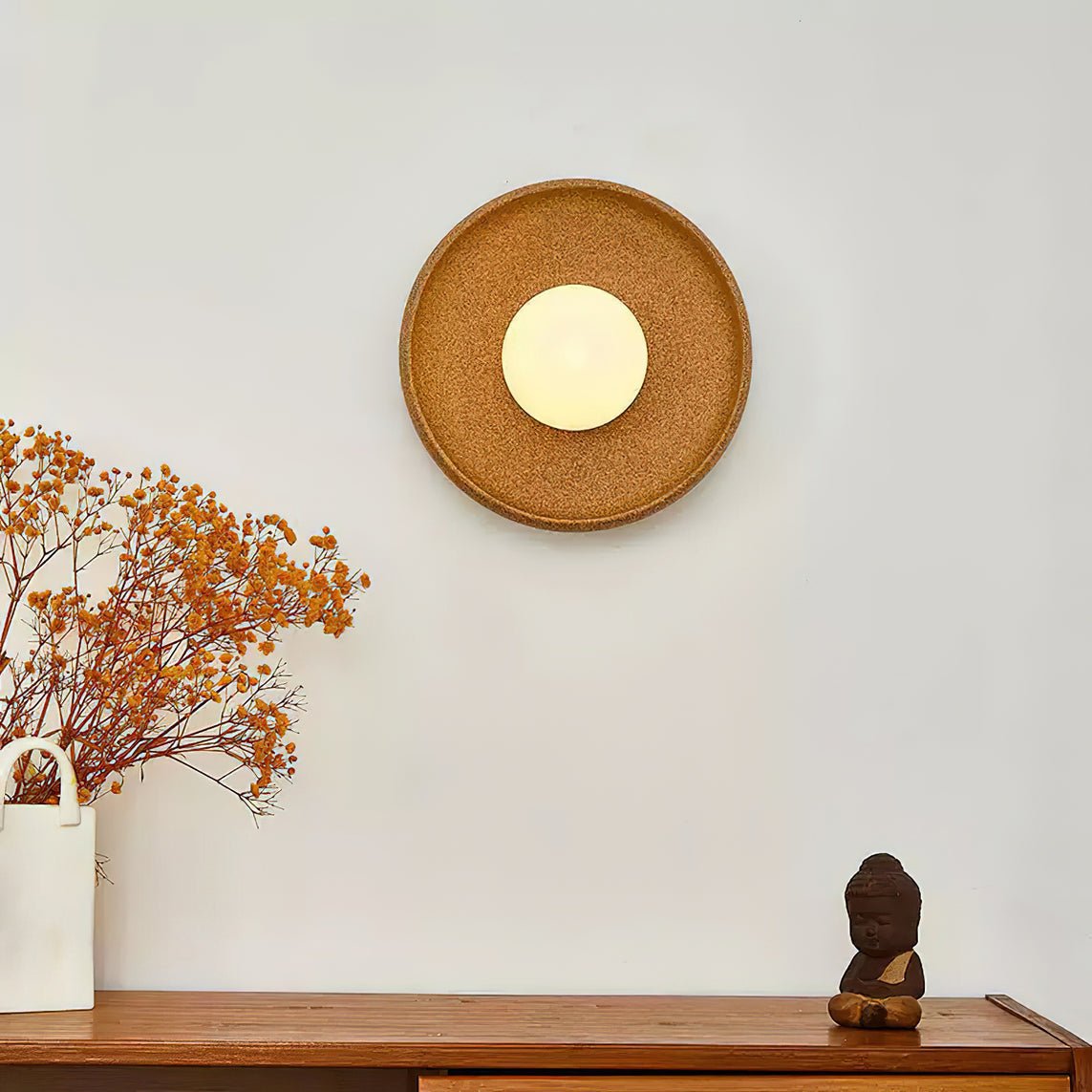 Civarir Modern Minimalist Round Glass Ceramic Wall Light-Neutral Decor