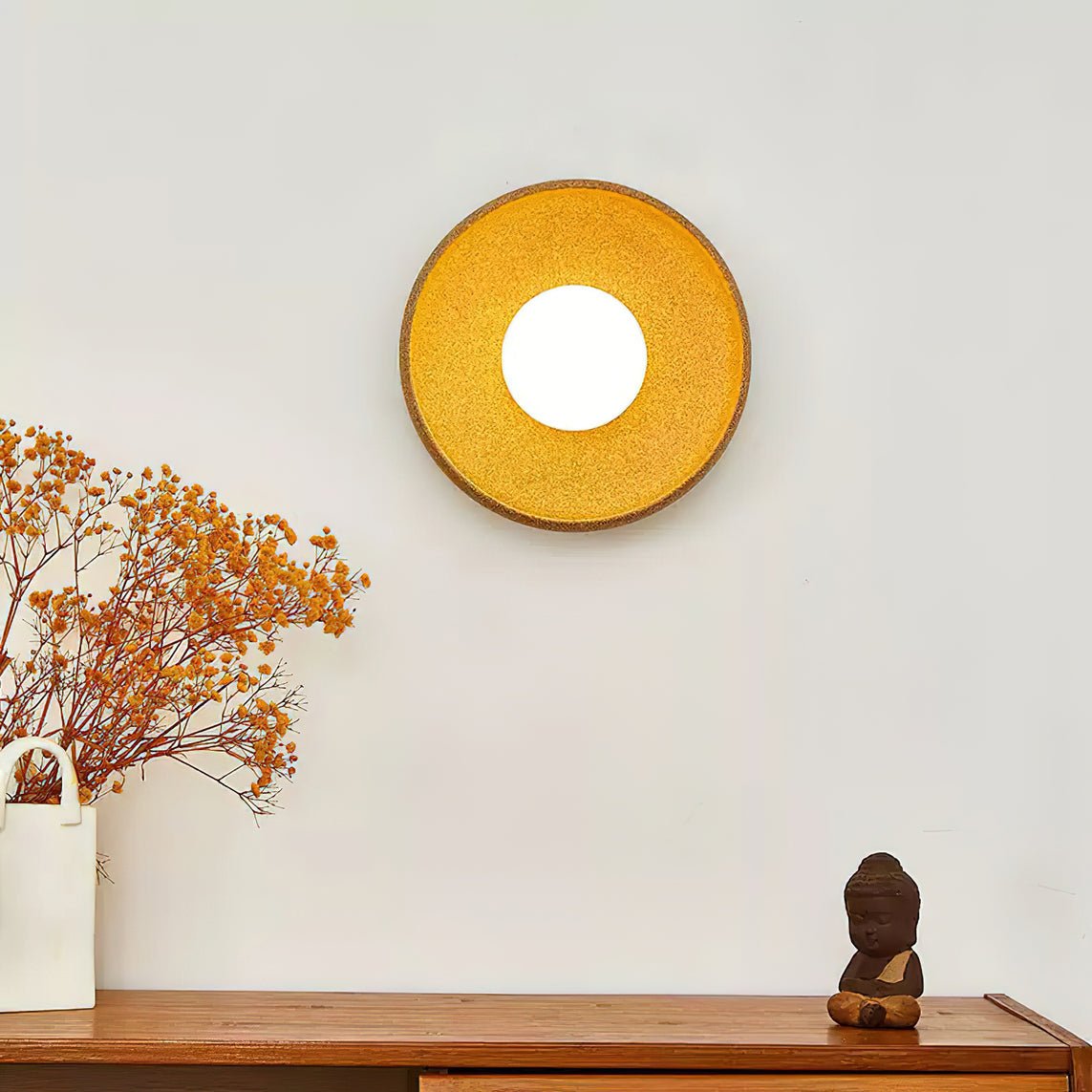Civarir Modern Minimalist Round Glass Ceramic Wall Light-Neutral Decor