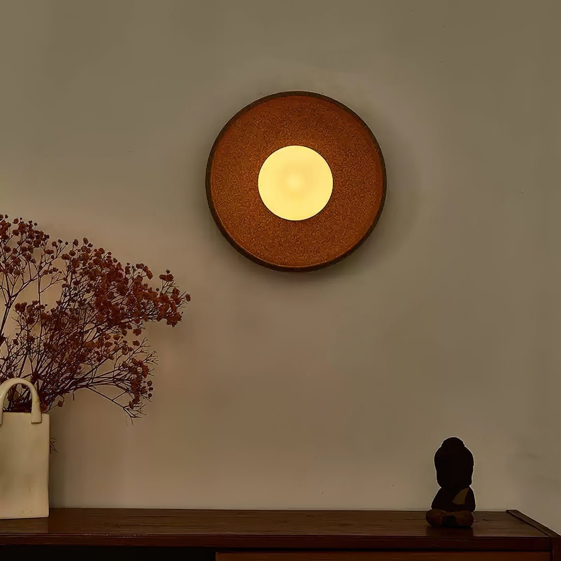 Civarir Modern Minimalist Round Glass Ceramic Wall Light-Neutral Decor