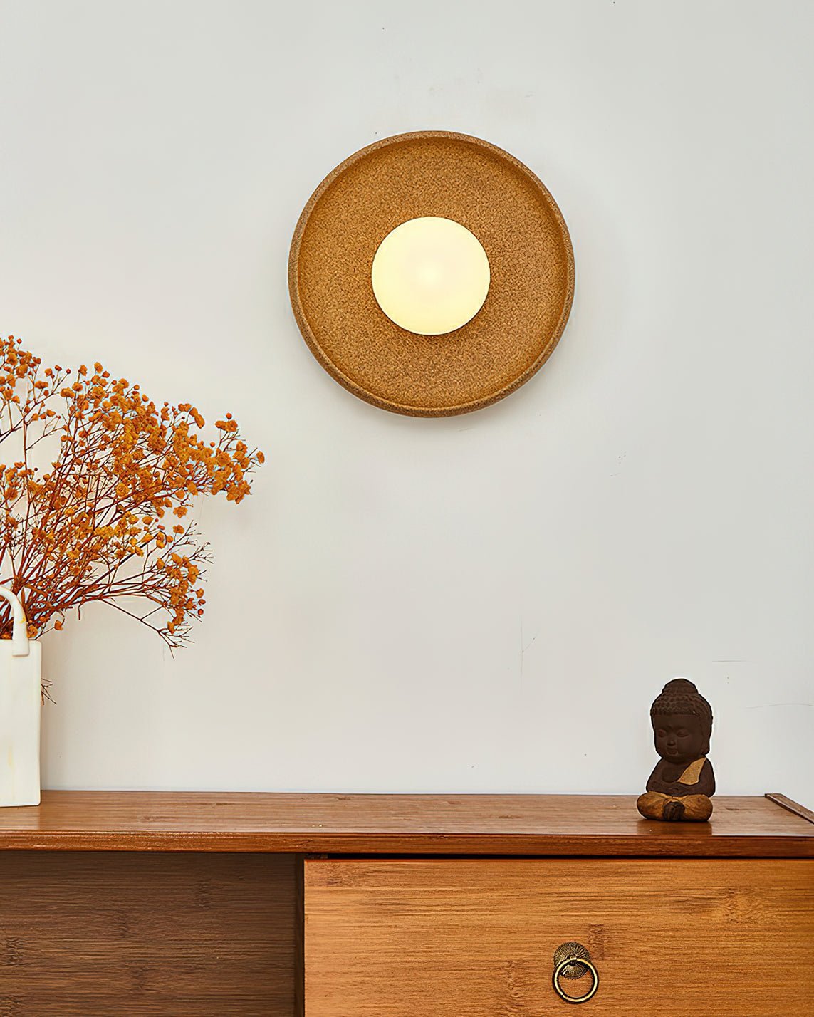 Civarir Modern Minimalist Round Glass Ceramic Wall Light-Neutral Decor