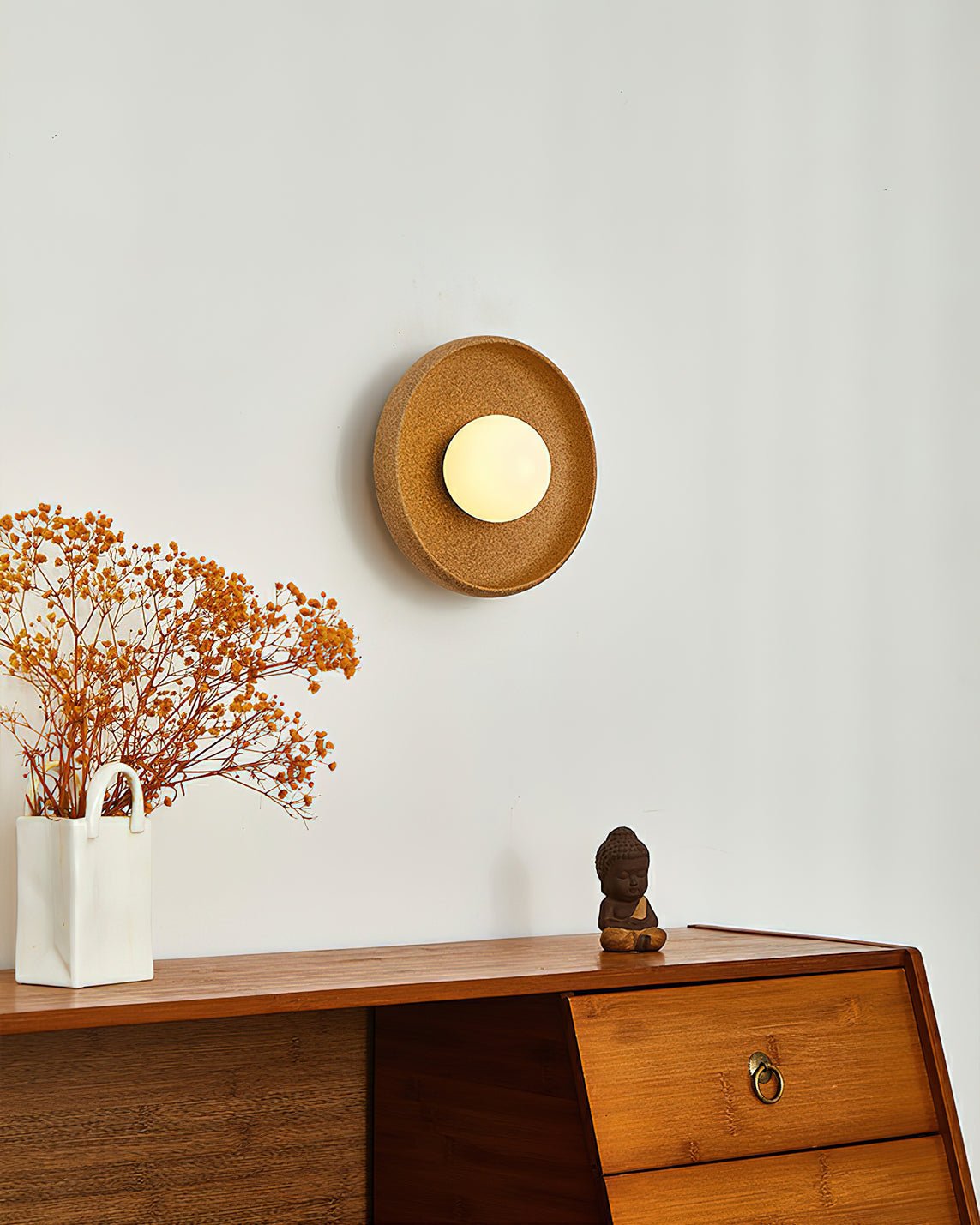 Civarir Modern Minimalist Round Glass Ceramic Wall Light-Neutral Decor