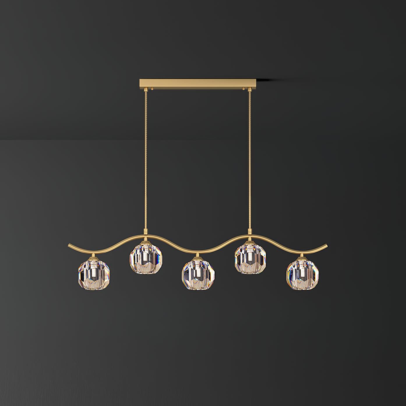 Lustra Chandelier Copper and Crystal Geometrical-Neutral Decor