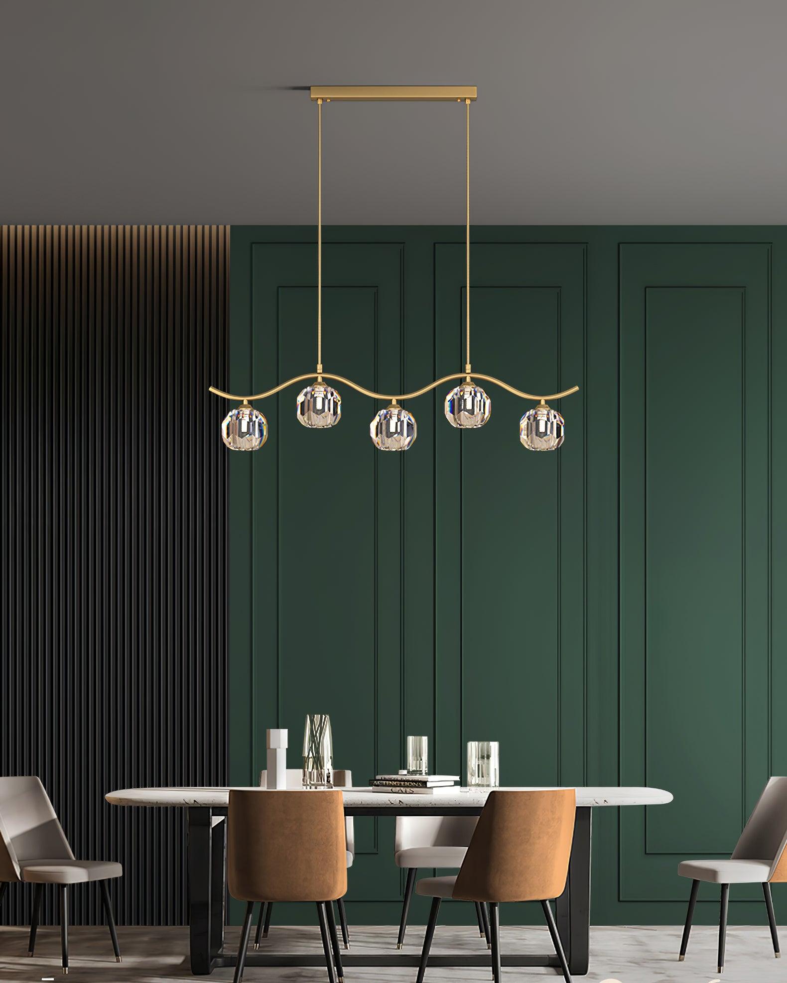 Lustra Chandelier Copper and Crystal Geometrical-Neutral Decor