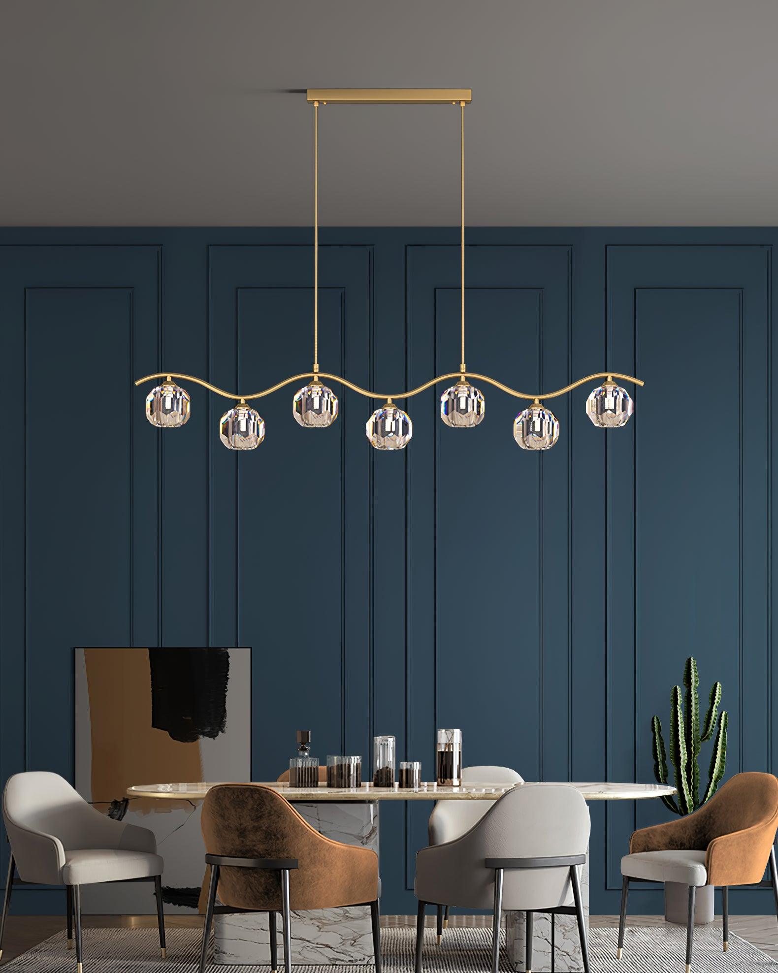 Lustra Chandelier Copper and Crystal Geometrical-Neutral Decor