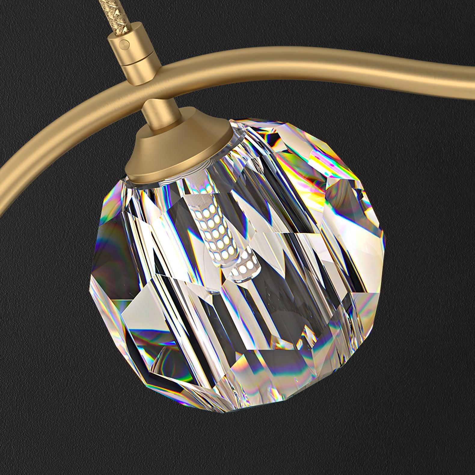 Lustra Chandelier Copper and Crystal Geometrical-Neutral Decor