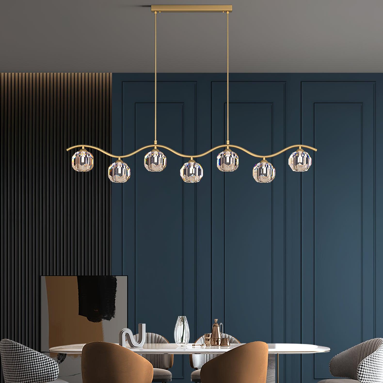 Lustra Chandelier Copper and Crystal Geometrical-Neutral Decor