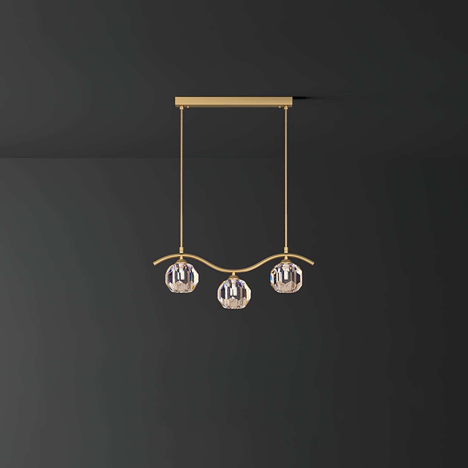 Lustra Chandelier Copper and Crystal Geometrical-Neutral Decor