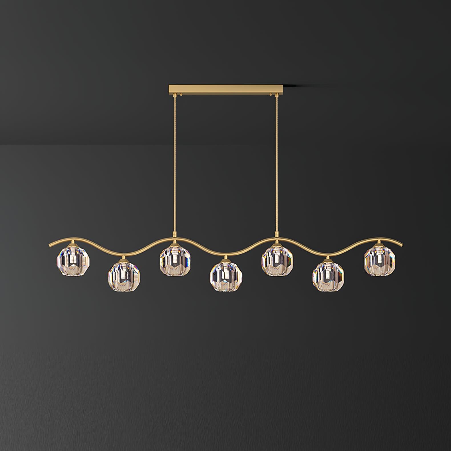 Lustra Chandelier Copper and Crystal Geometrical-Neutral Decor