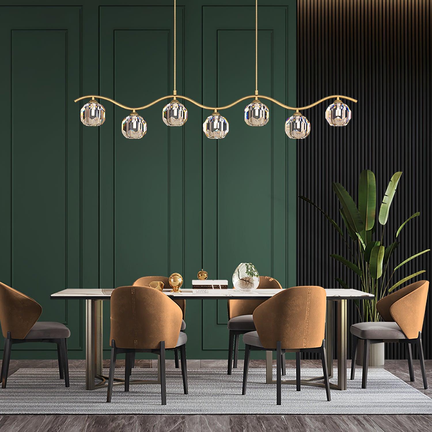 Lustra Chandelier Copper and Crystal Geometrical-Neutral Decor