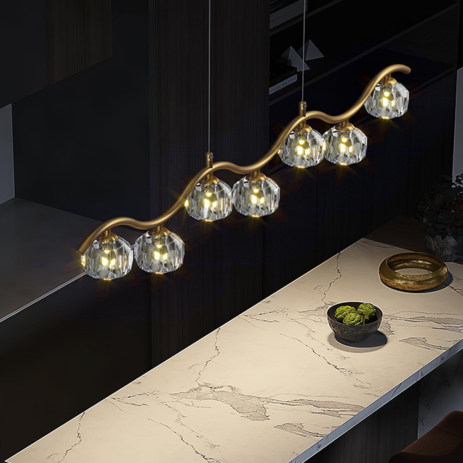 Lustra Chandelier Copper and Crystal Geometrical-Neutral Decor