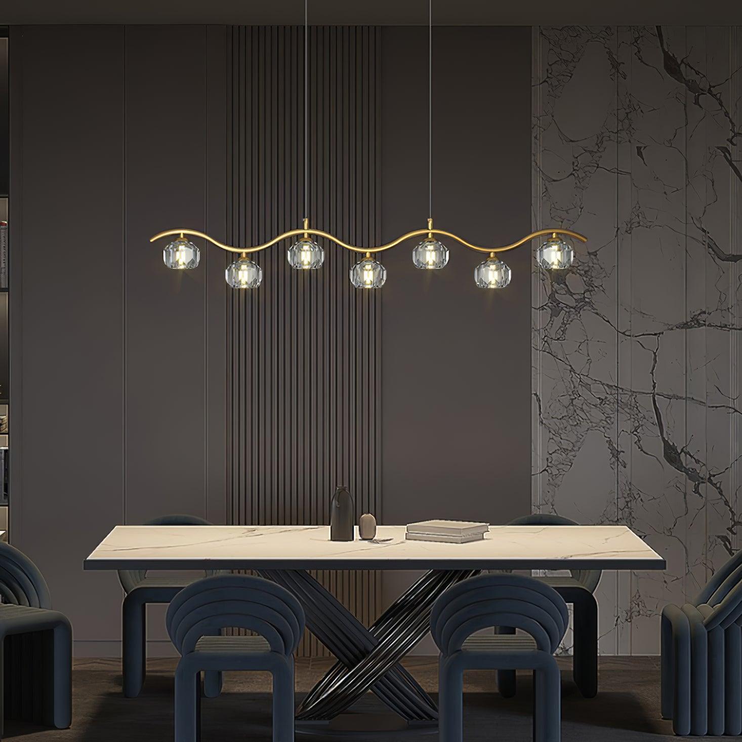 Lustra Chandelier Copper and Crystal Geometrical-Neutral Decor