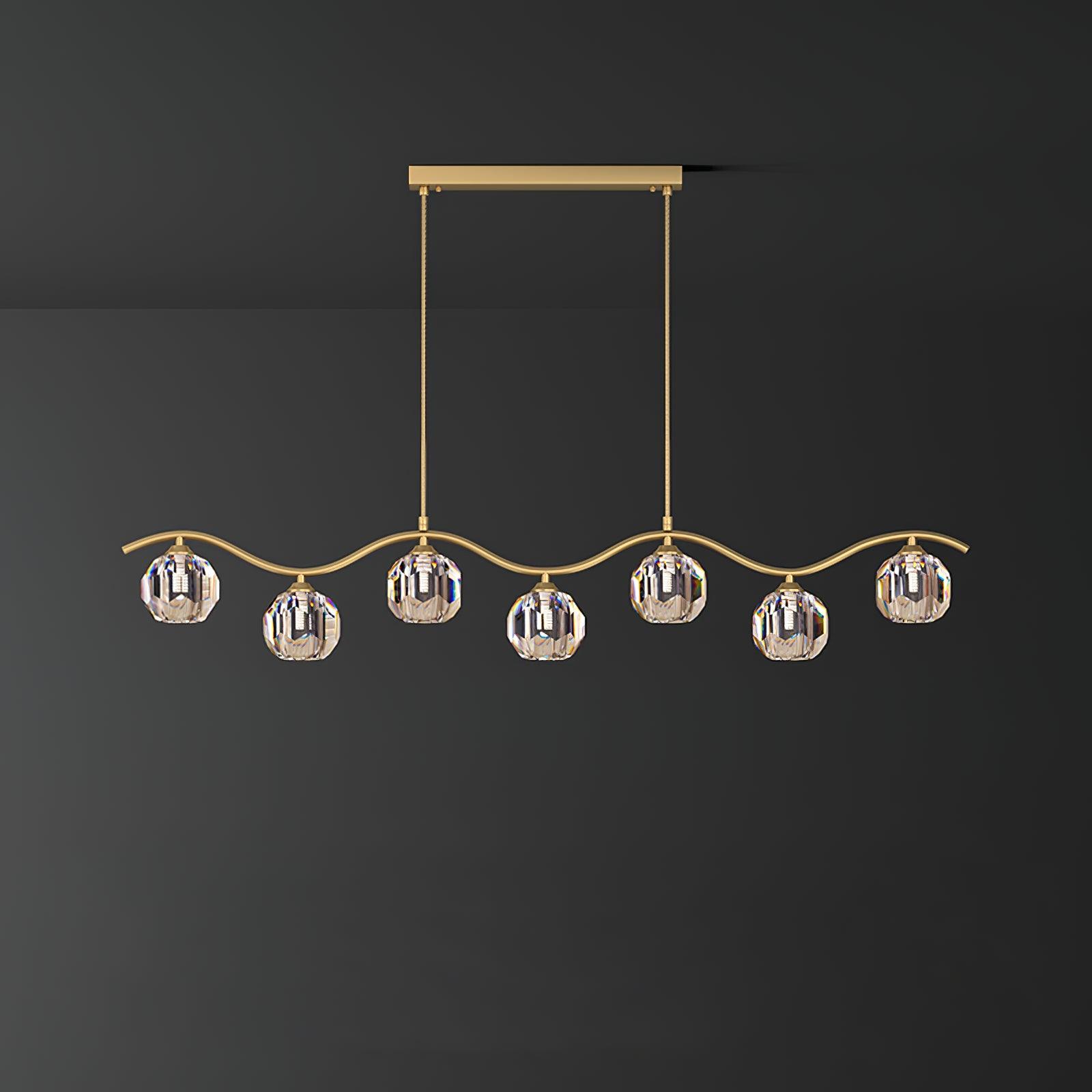 Lustra Chandelier Copper and Crystal Geometrical-Neutral Decor
