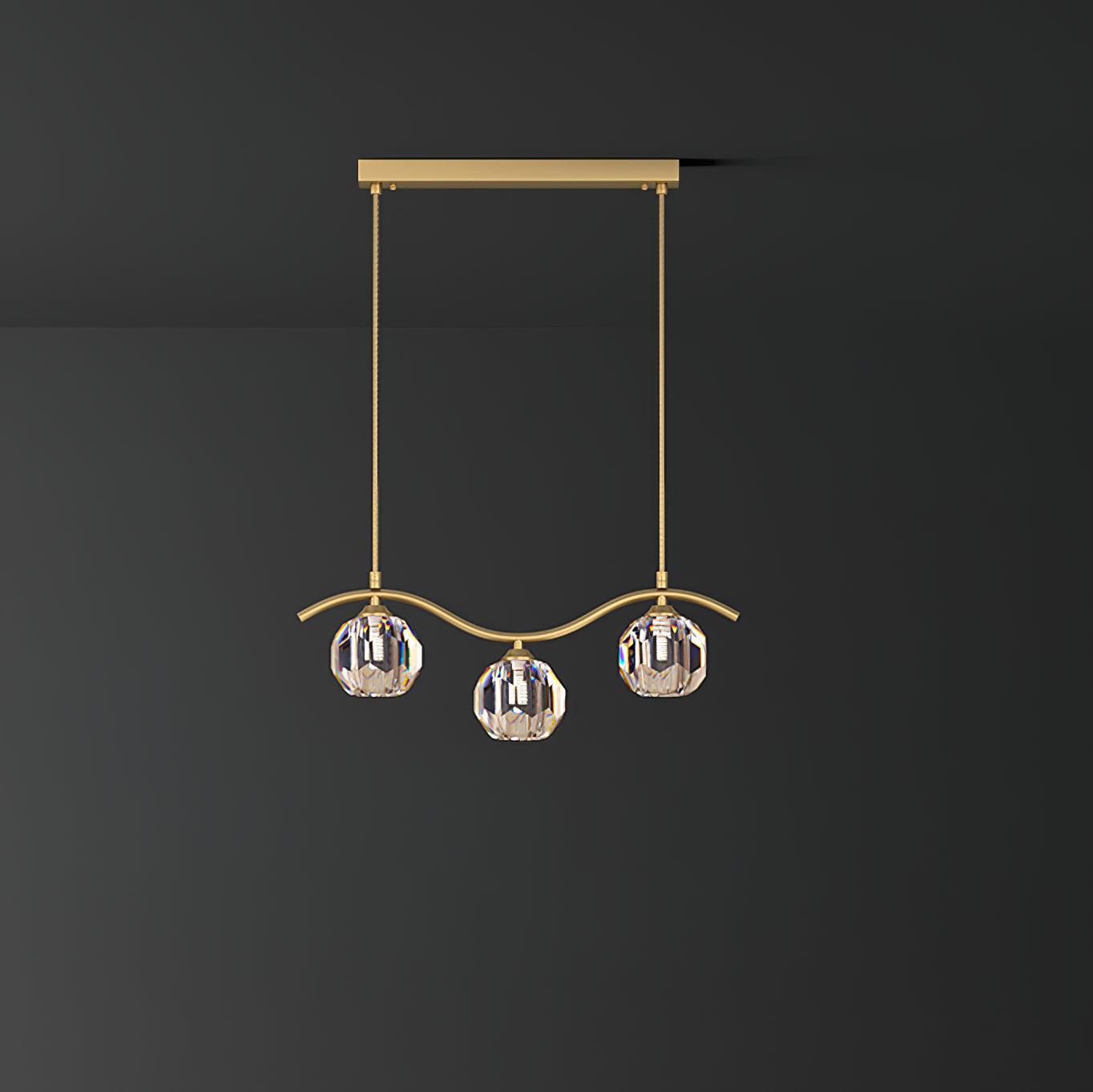 Lustra Chandelier Copper and Crystal Geometrical-Neutral Decor