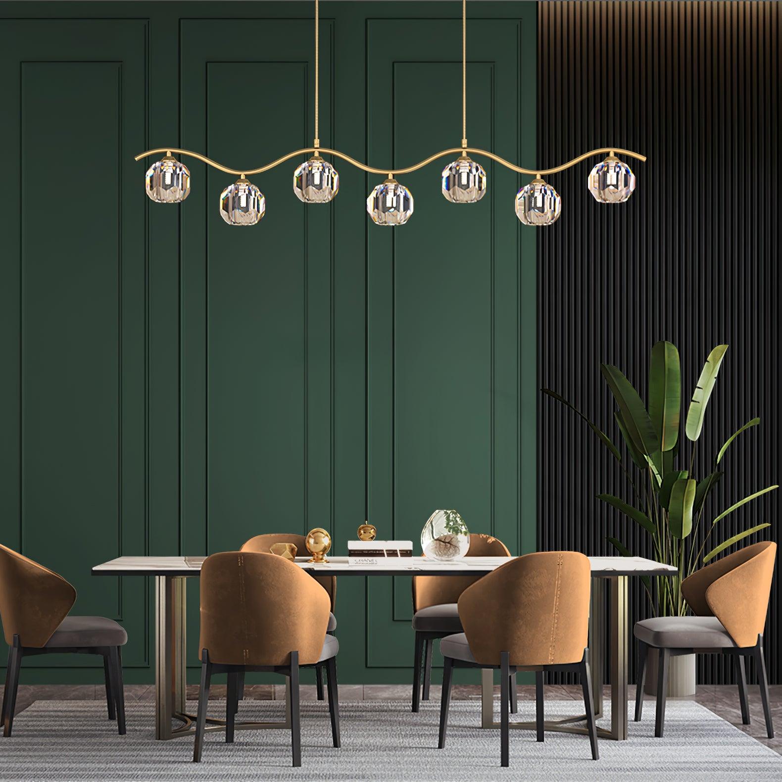 Lustra Chandelier Copper and Crystal Geometrical-Neutral Decor