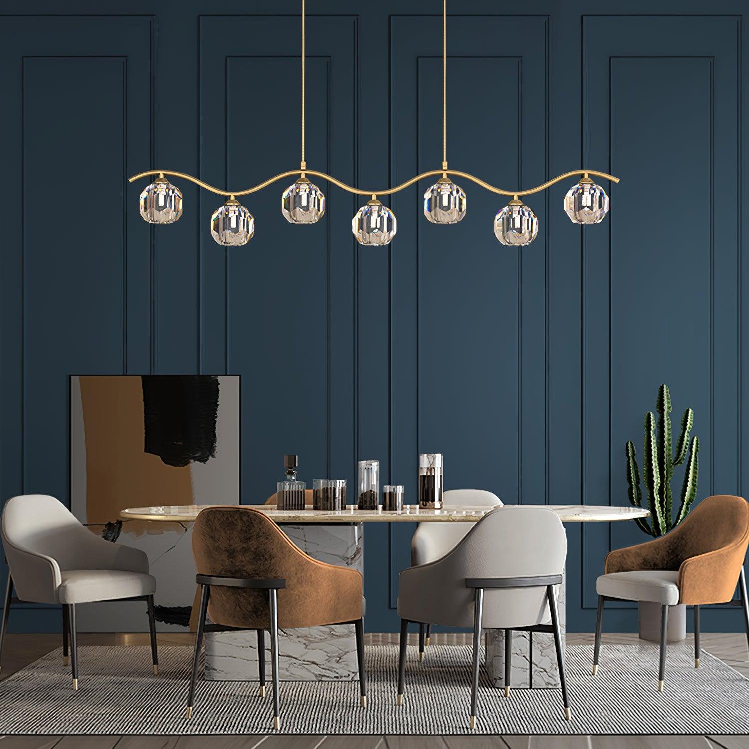 Lustra Chandelier Copper and Crystal Geometrical-Neutral Decor