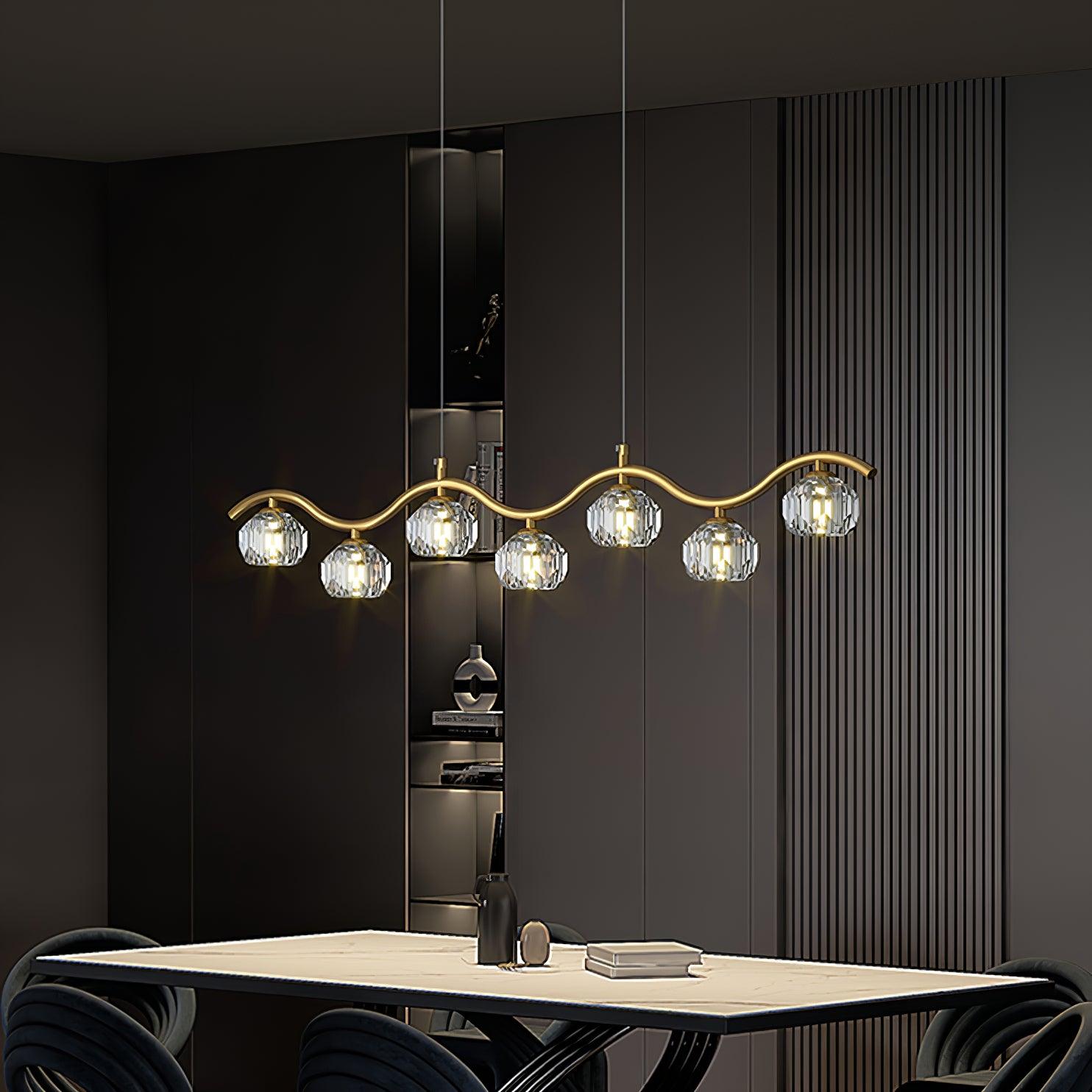 Lustra Chandelier Copper and Crystal Geometrical-Neutral Decor
