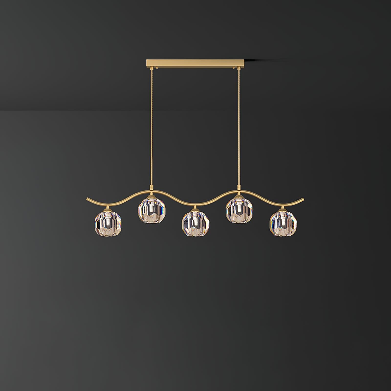 Lustra Chandelier Copper and Crystal Geometrical-Neutral Decor