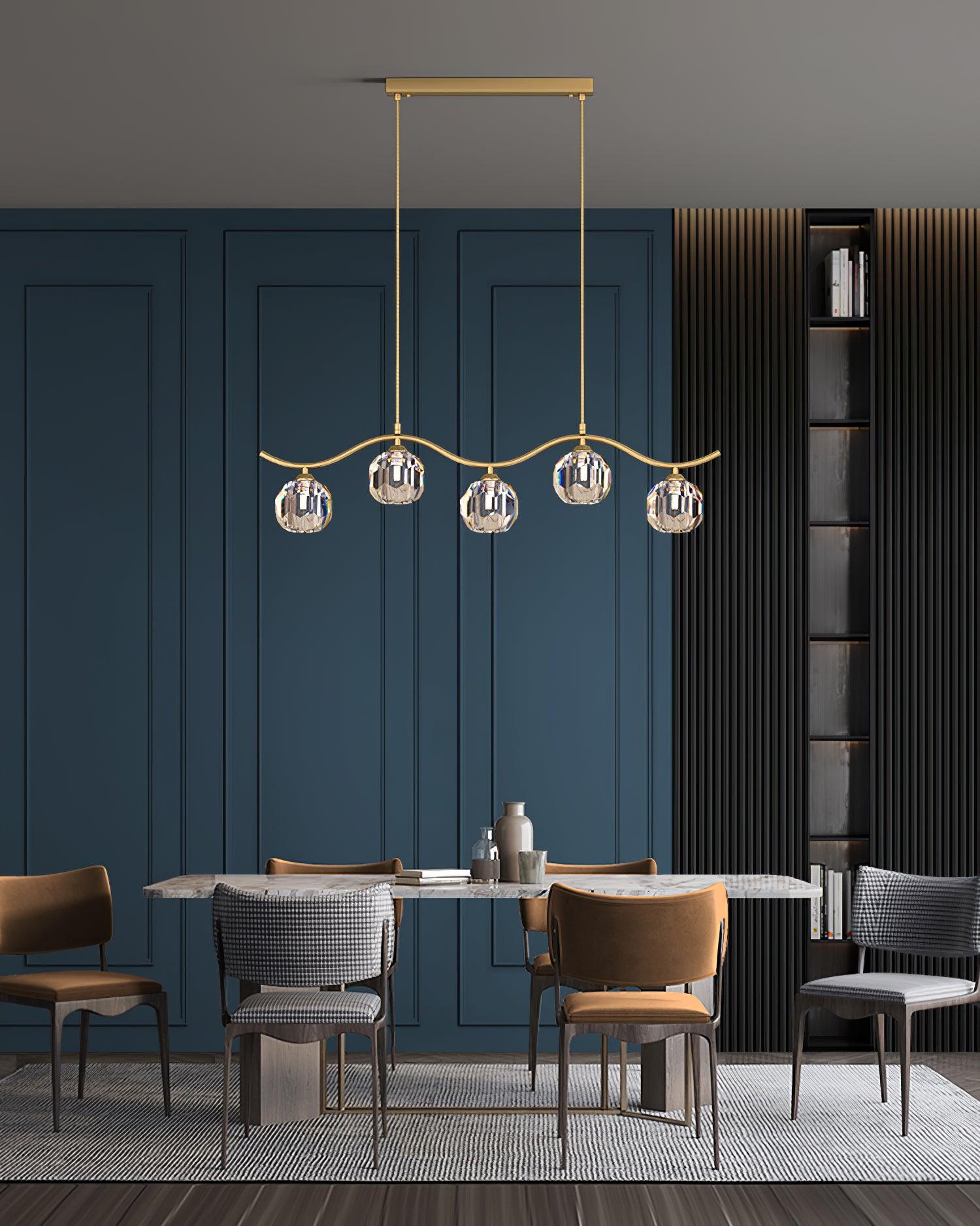 Lustra Chandelier Copper and Crystal Geometrical-Neutral Decor