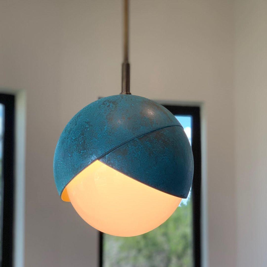 Jynara Pendant Lamp Brass Nested Opal Globe Modern-Neutral Decor