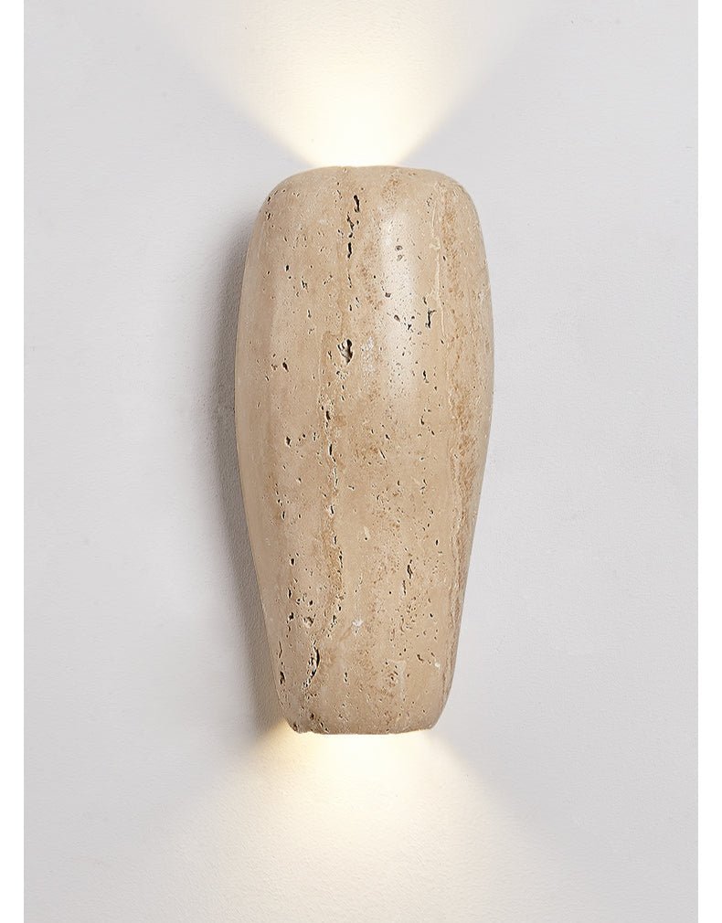 Earthy Stone Wall Sconce-Neutral Decor
