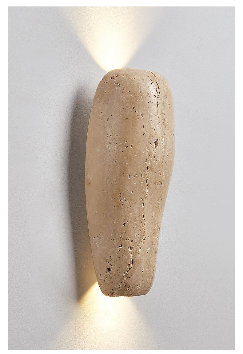 Earthy Stone Wall Sconce-Neutral Decor