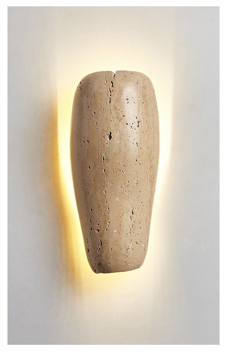 Earthy Stone Wall Sconce-Neutral Decor