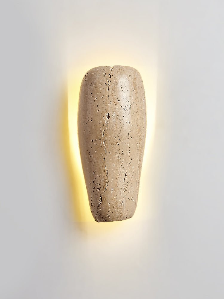 Earthy Stone Wall Sconce-Neutral Decor