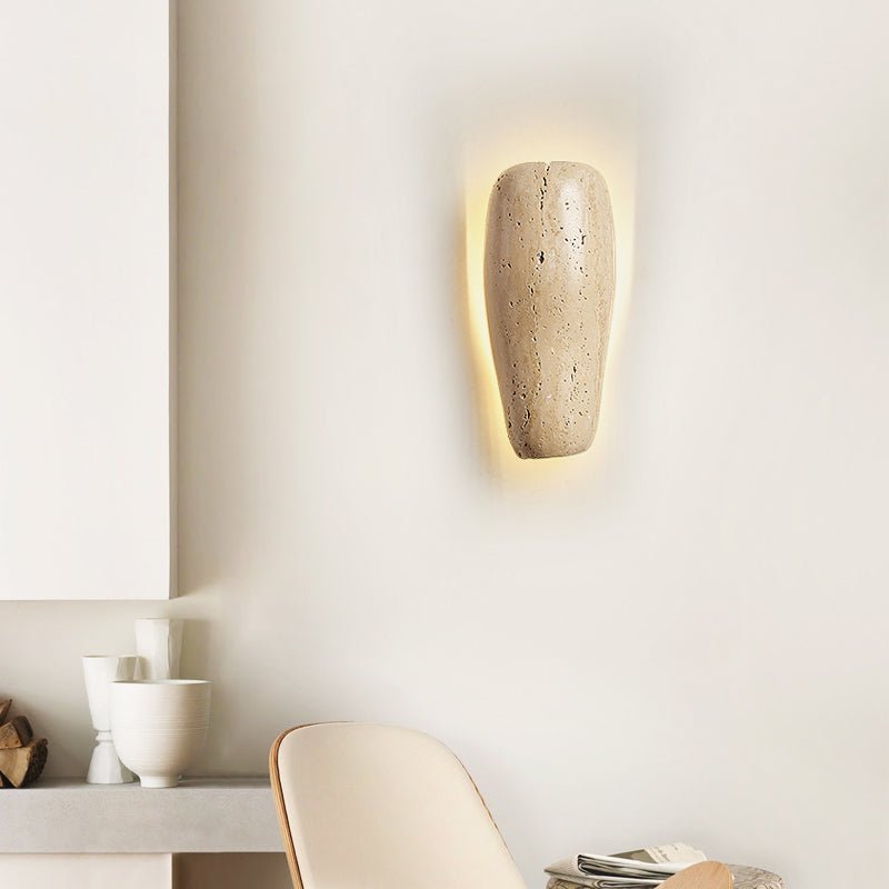 Earthy Stone Wall Sconce-Neutral Decor