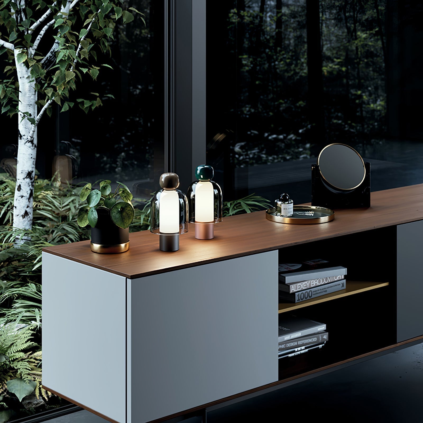 Nara Glass Artistic Table Lamp-Neutral Decor