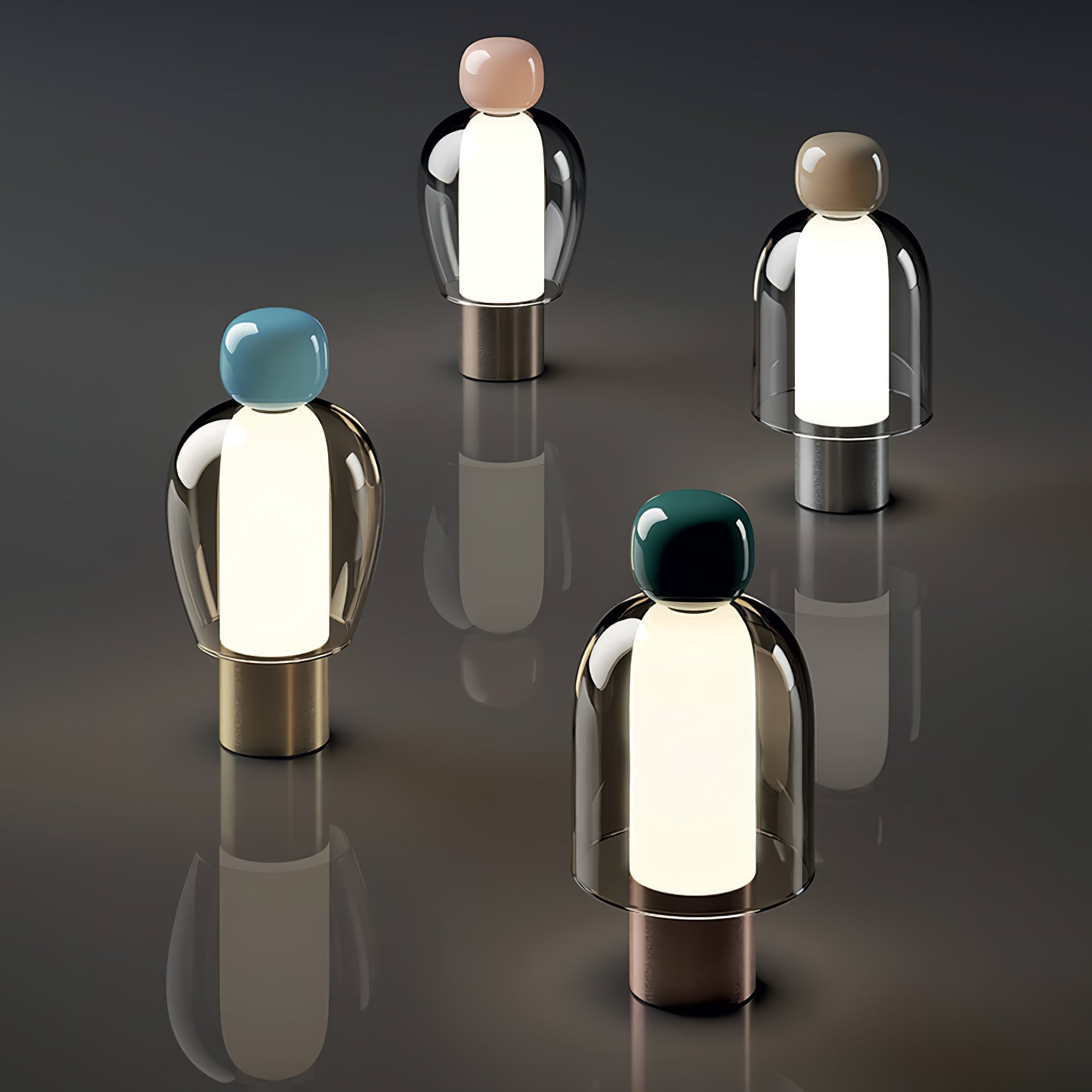 Nara Glass Artistic Table Lamp-Neutral Decor