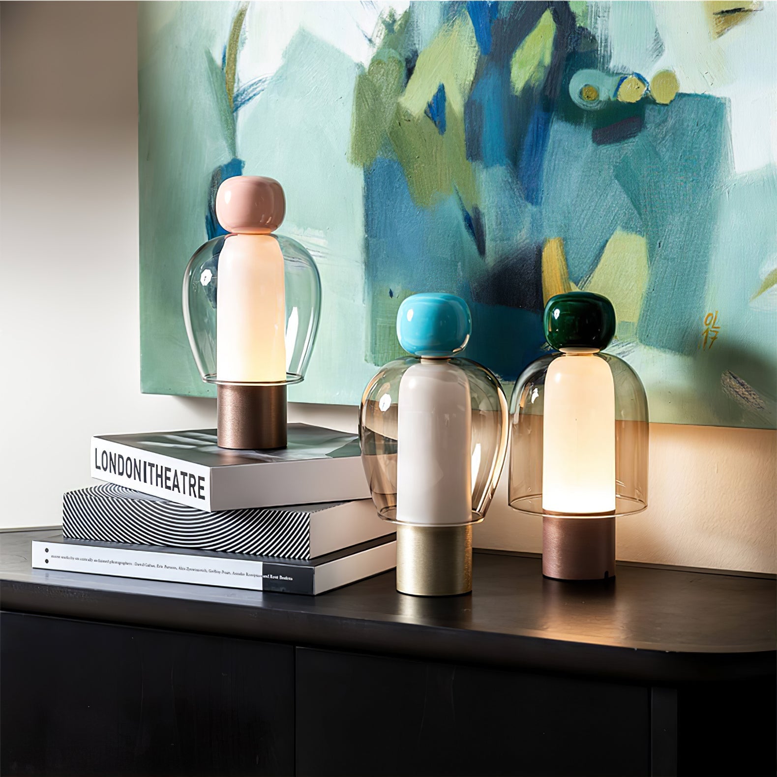 Nara Glass Artistic Table Lamp-Neutral Decor