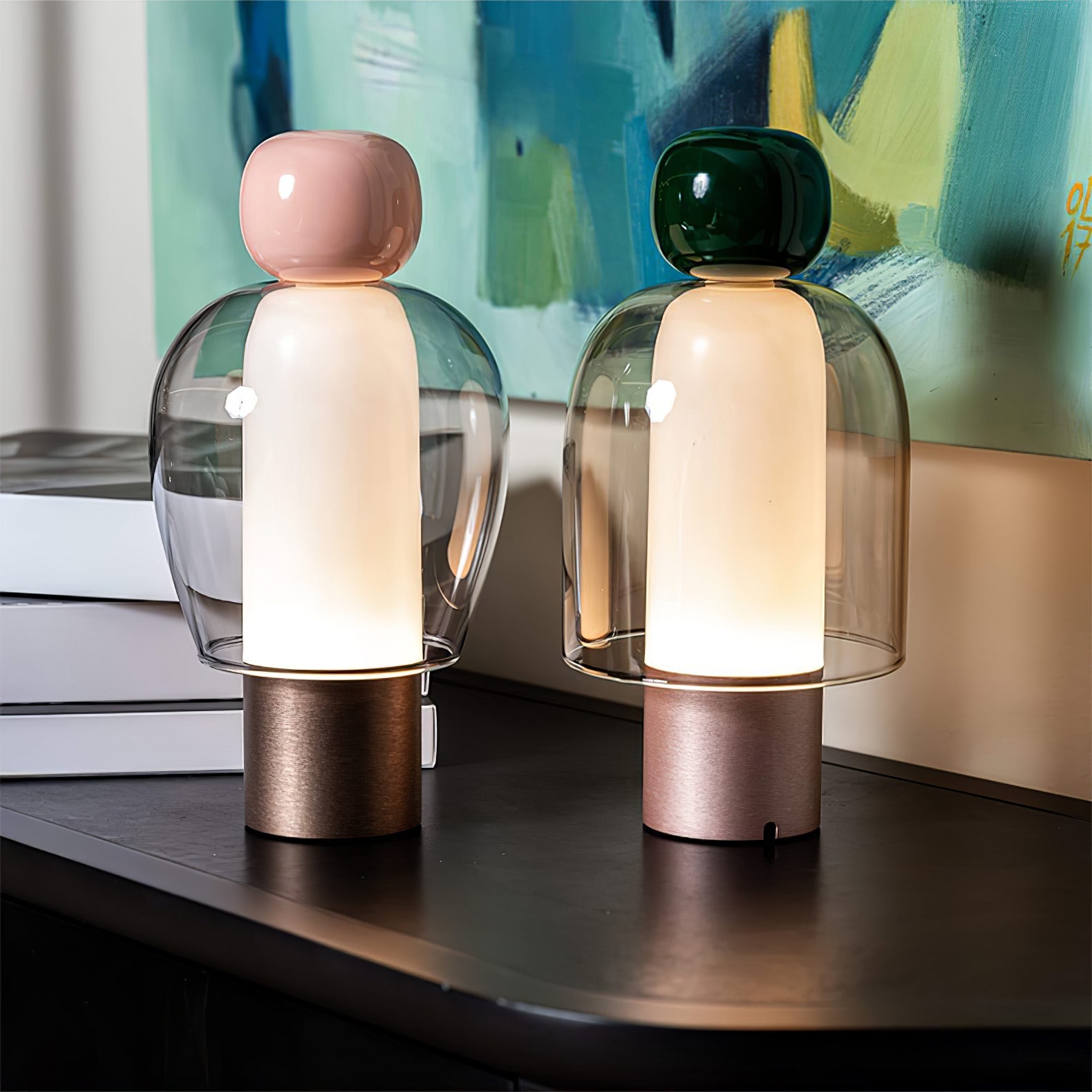 Nara Glass Artistic Table Lamp-Neutral Decor