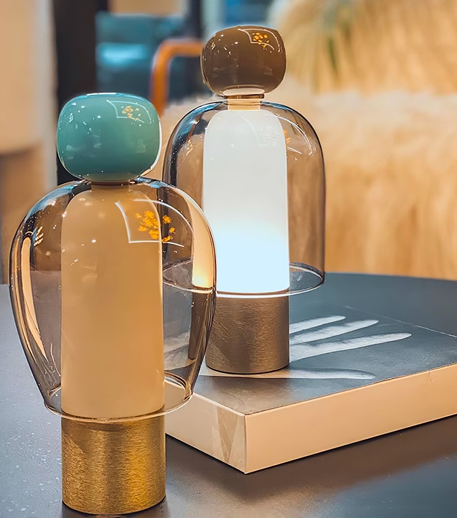 Nara Glass Artistic Table Lamp-Neutral Decor