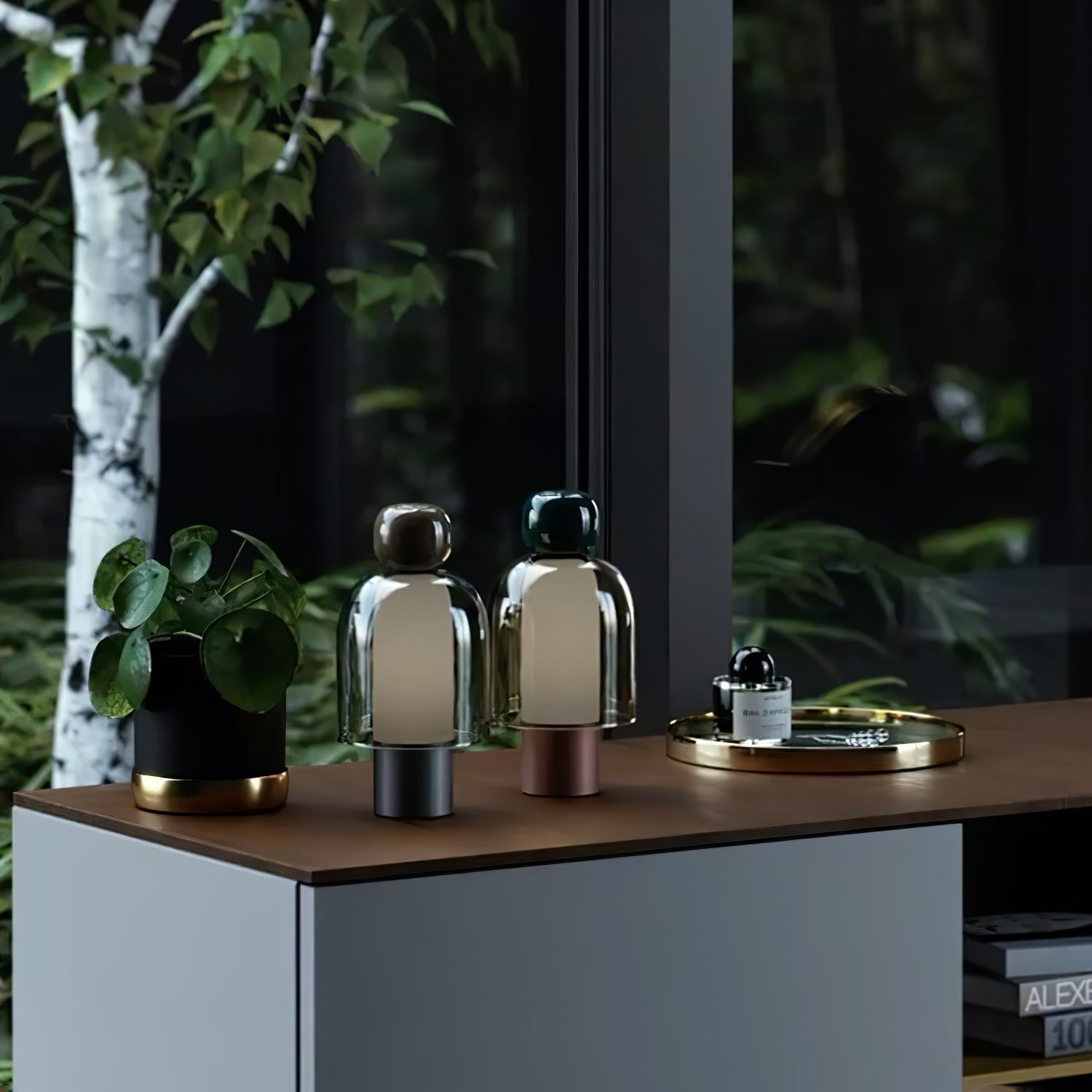 Nara Glass Artistic Table Lamp-Neutral Decor