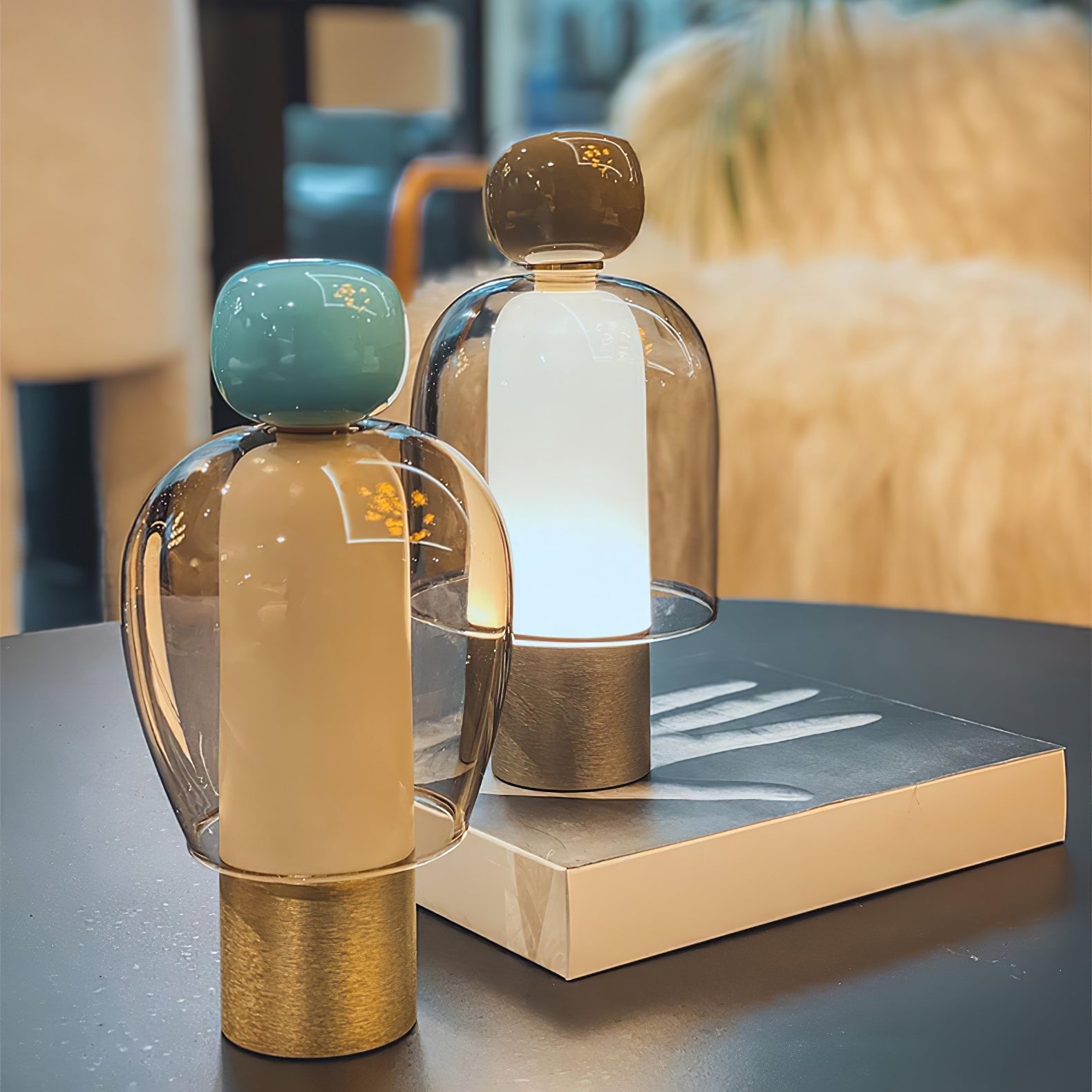 Nara Glass Artistic Table Lamp-Neutral Decor