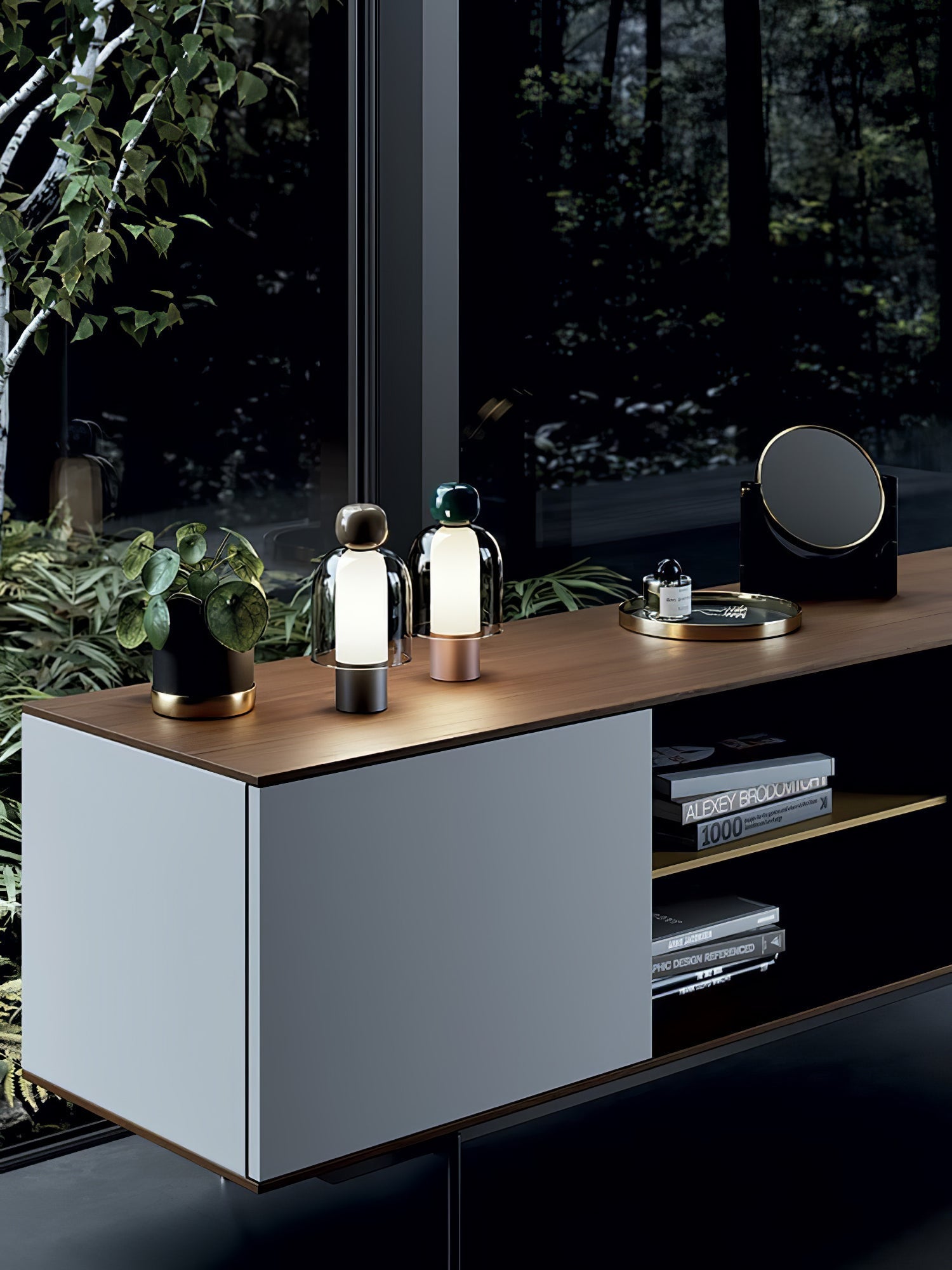 Nara Glass Artistic Table Lamp-Neutral Decor